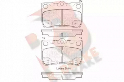 R BRAKE rb2060 -  Комплект тормозных колодок, дисковый тормоз